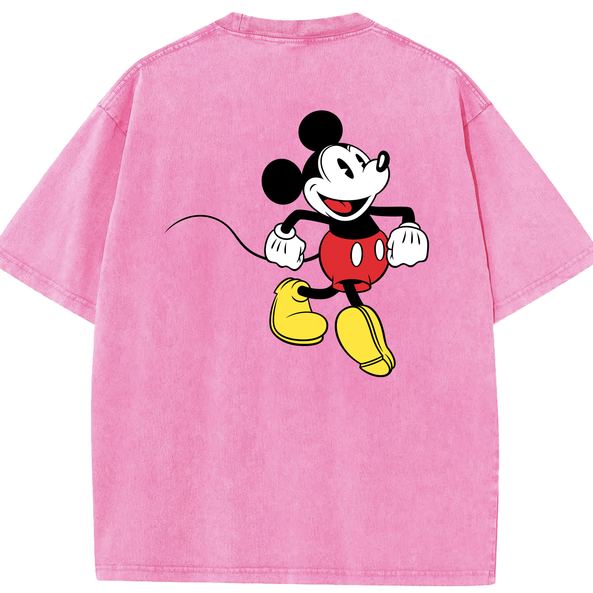 （画像用） ミッキーマウス Mickey Mouse 綿100% ヴィンテージ風 半袖Tシャツ（背面プリント）